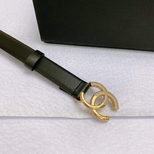 Chanel Rhinstone CC Cowhide Belt WB001183