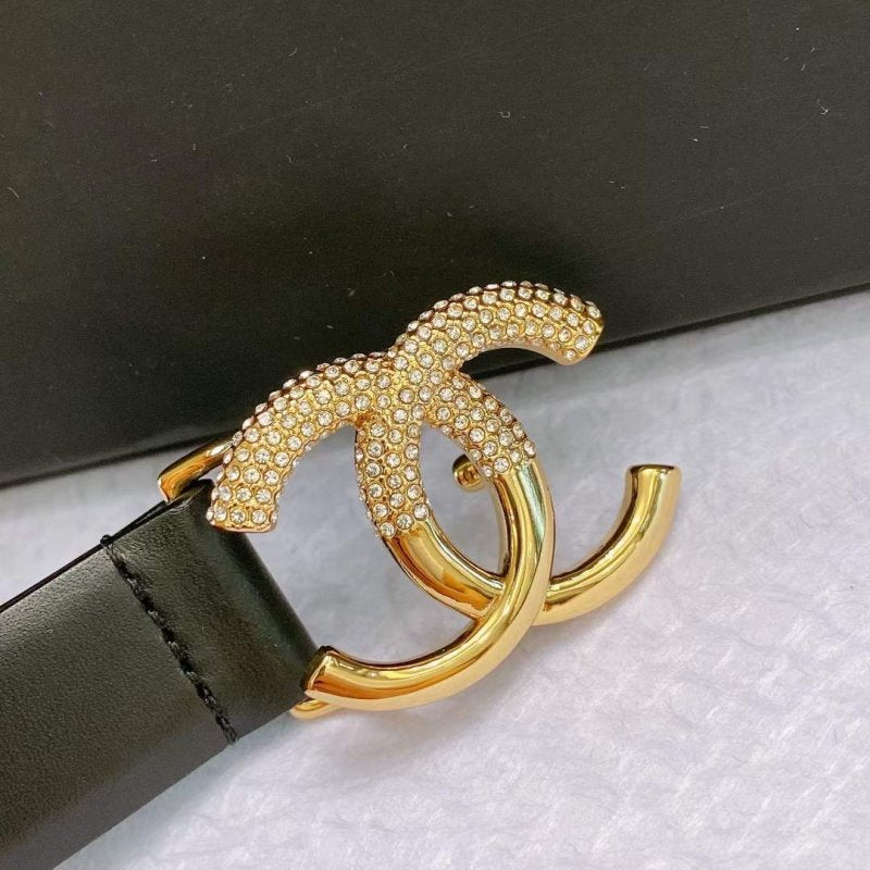 Chanel Rhinstone CC Cowhide Belt WB001183