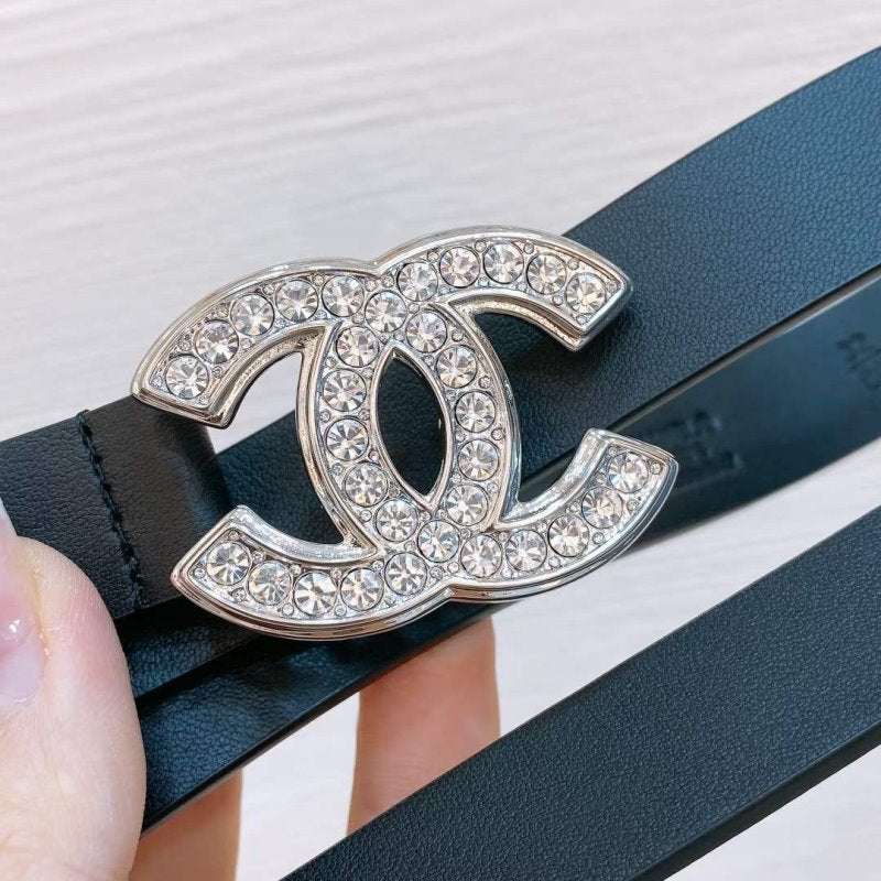Chanel Rhinstone CC Cowhide Belt WB001186