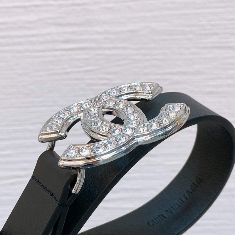 Chanel Rhinstone CC Cowhide Belt WB001186