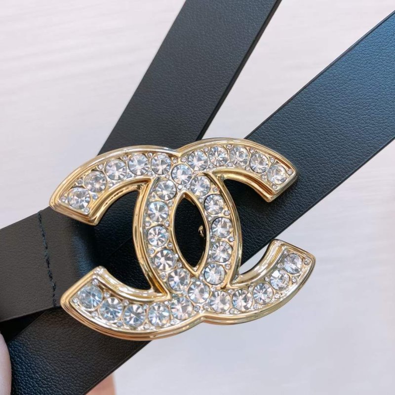 Chanel Rhinstone CC Cowhide Belt WB001187