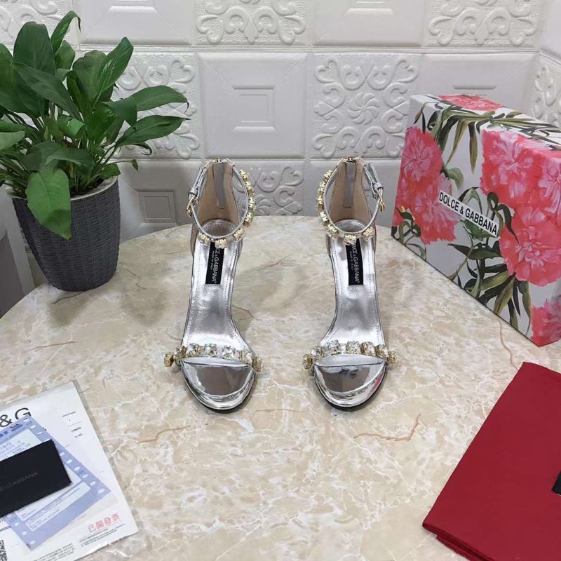 Dolce and Gabbana Flower Chunky Heel Sandals SHS05389