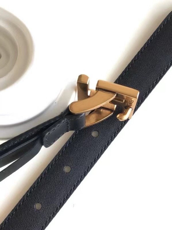 Fendi Black FF Stud Leather Belt WLB01252