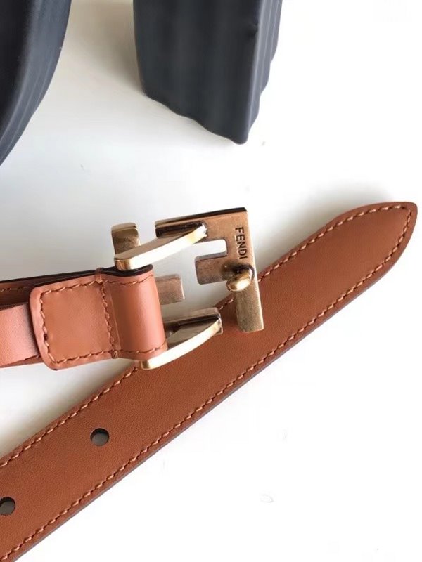 Fendi Brown FF Stud Leather Belt WLB01255