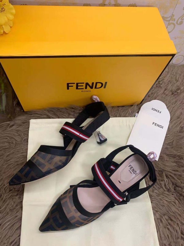 Fendi Brown Heeled Sandals SHS02557