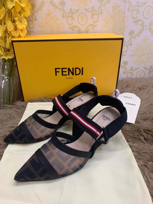 Fendi Brown Heeled Sandals SHS02557