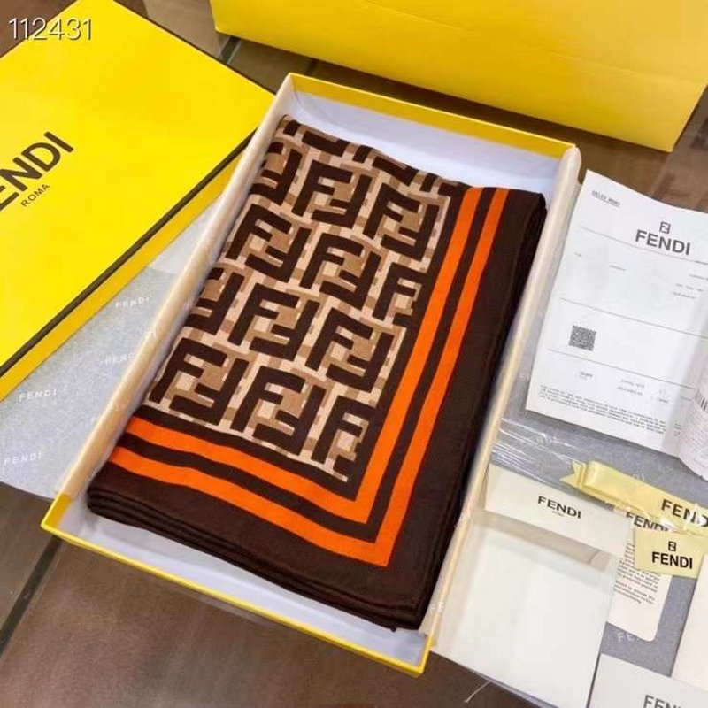 Fendi Wool Cashmere Square Scarf SS001039