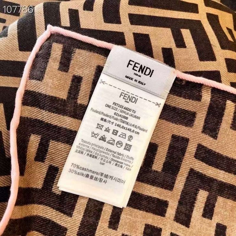 Fendi Wool Cashmere Square Scarf SS001042