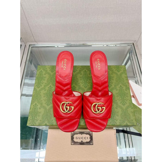 Gucci G Buckle Heeled Slippers  SHS05104