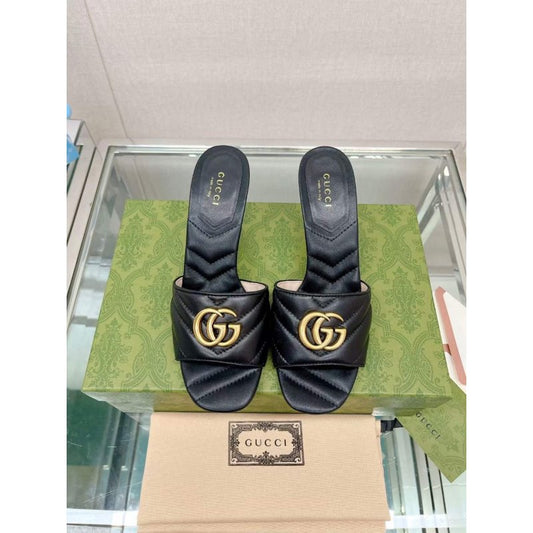 Gucci G Buckle Heeled Slippers  SHS05106