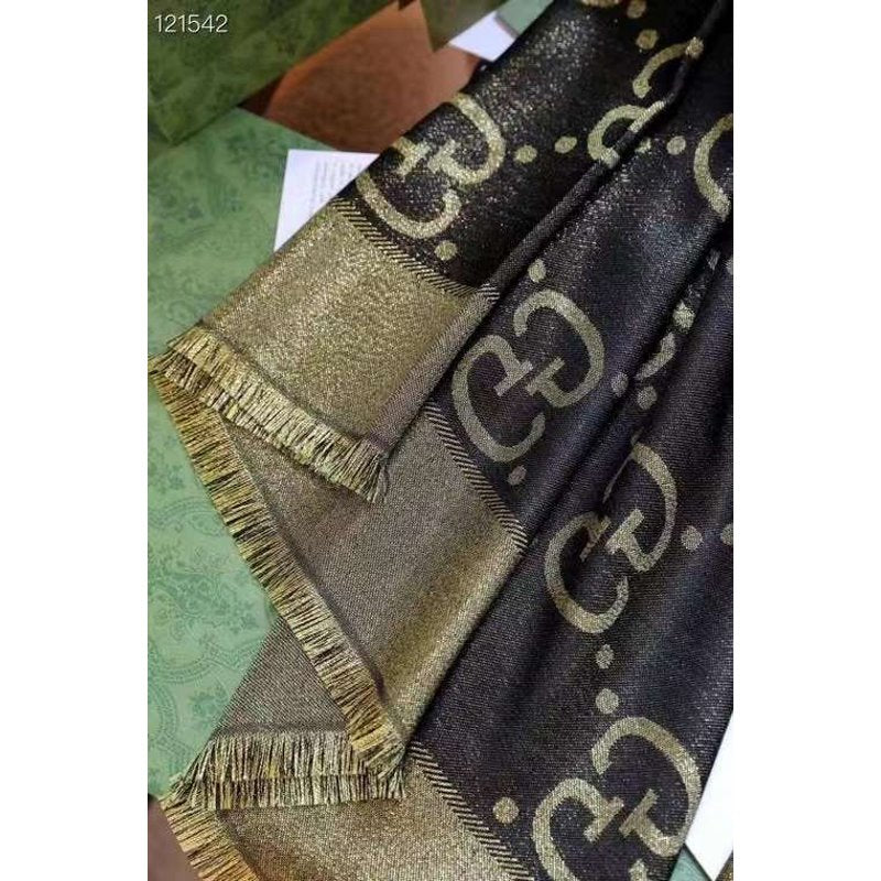 Gucci Muberry Silk and Wool Scarf SS001057