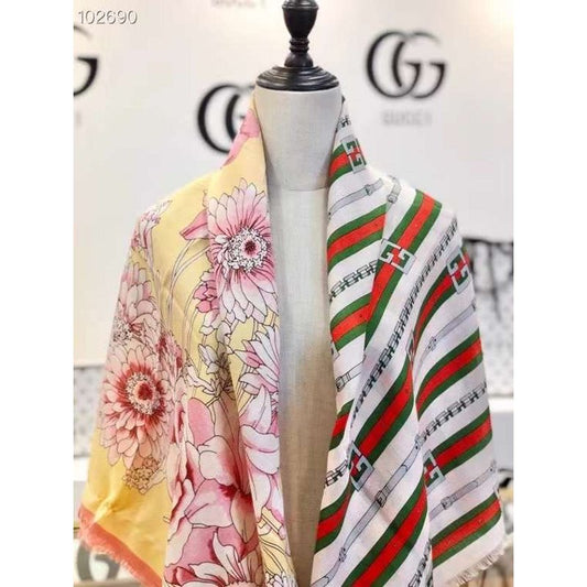 Gucci Wool and Silk Square Scarf SS001074