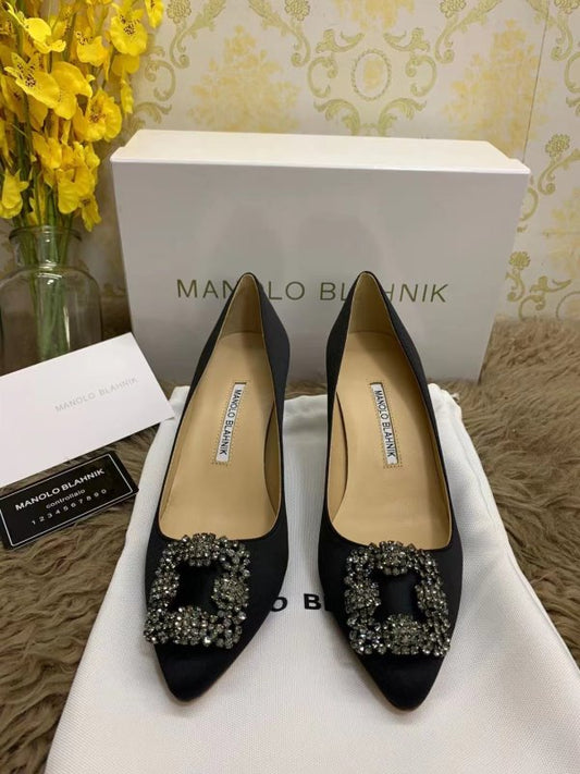 Manolo Blahnik Black Heeled Sandals SHS02529
