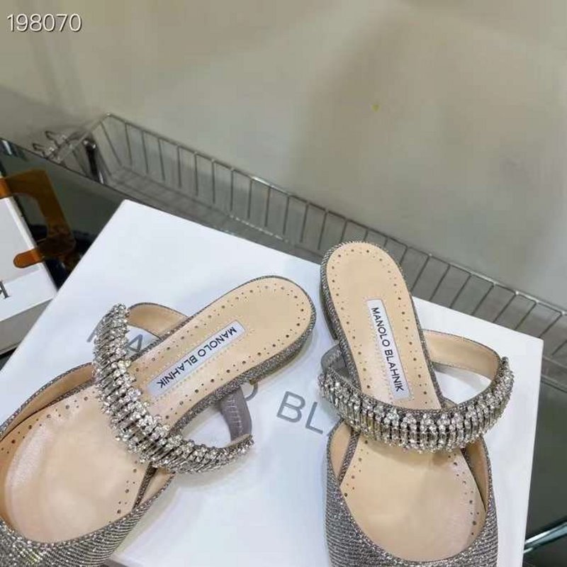 Manolo Blahnik Satin Muller Shoes SHS04894