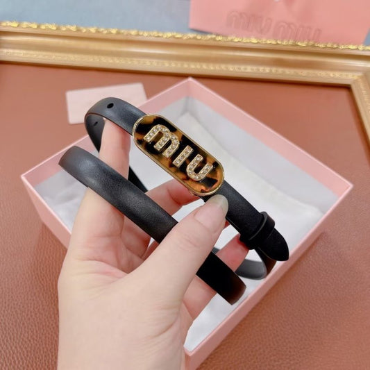 Miu Miu Black Leather Belt WLB01180