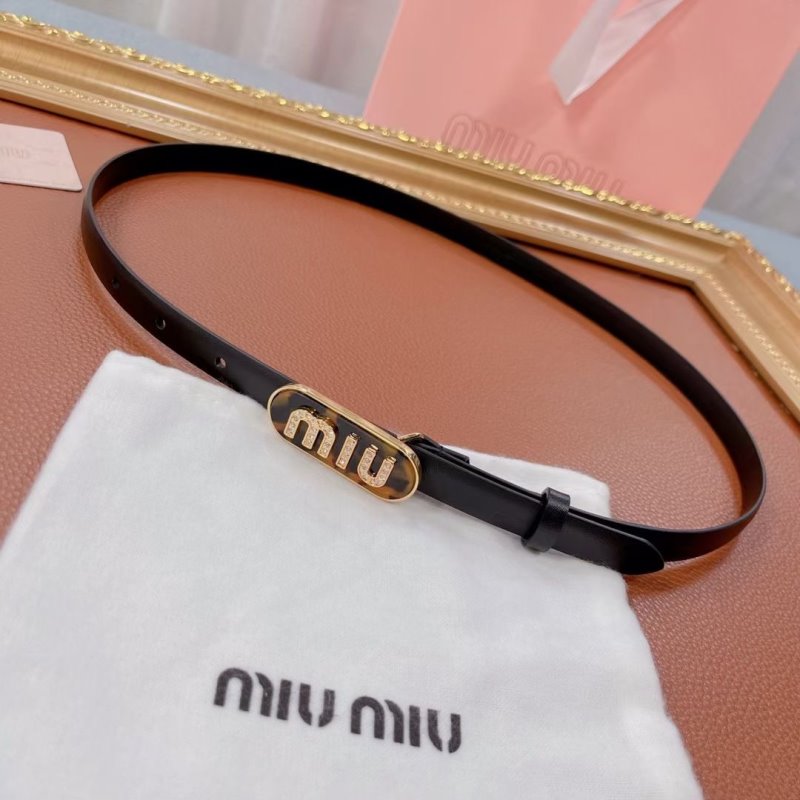 Miu Miu Black Leather Belt WLB01180