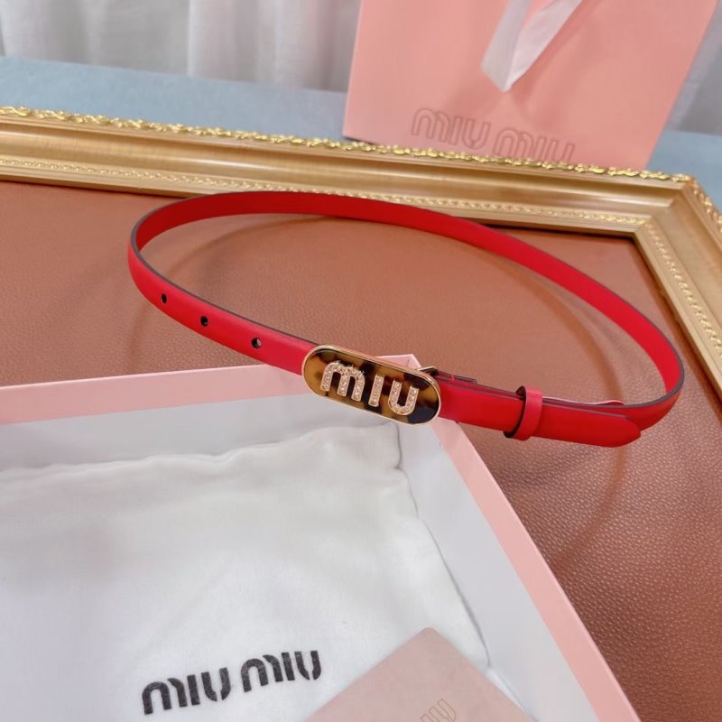 Miu Miu Red Leather  Belt  WLB01182