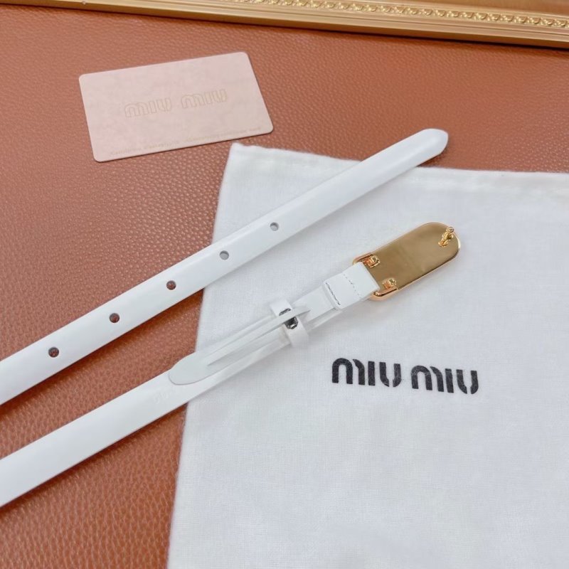 Miu Miu White Leather  Belt  WLB01181
