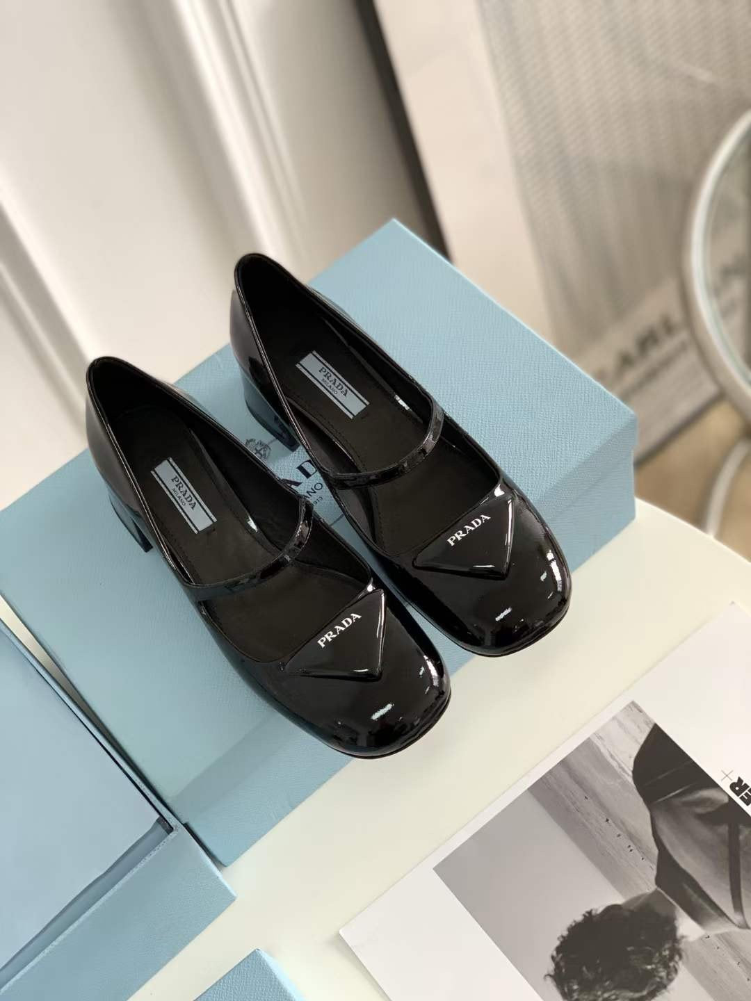 Prada Square Toe mary Jane Shoes  SHS04386