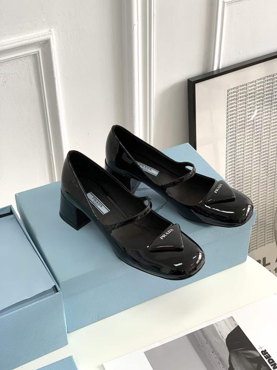 Prada Square Toe mary Jane Shoes  SHS04386