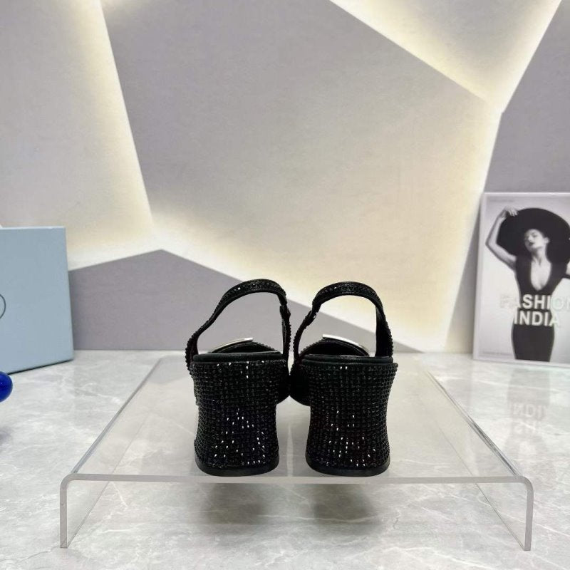 Prada Square head back empty thick single Shoes SH00100