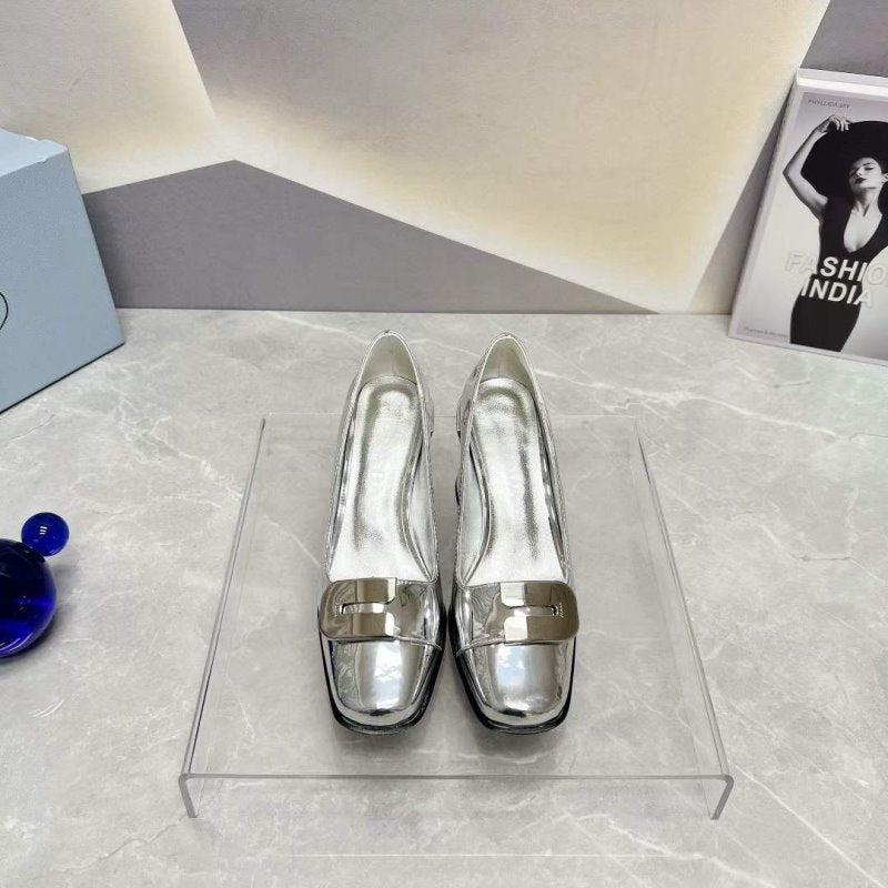 Prada Square head back empty thick single Shoes SH00102