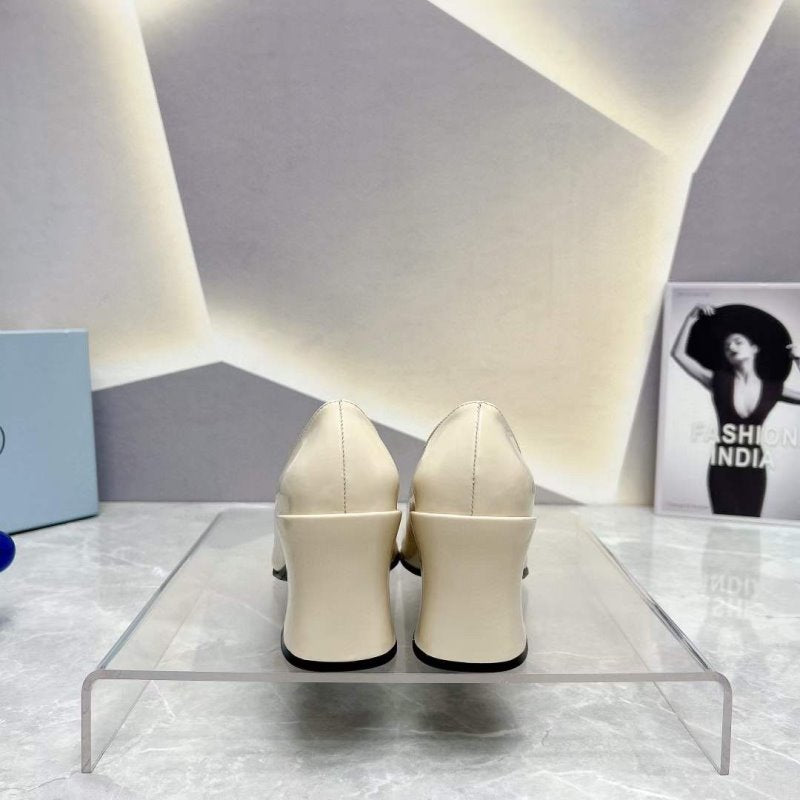 Prada Square head back empty thick single Shoes SH00103