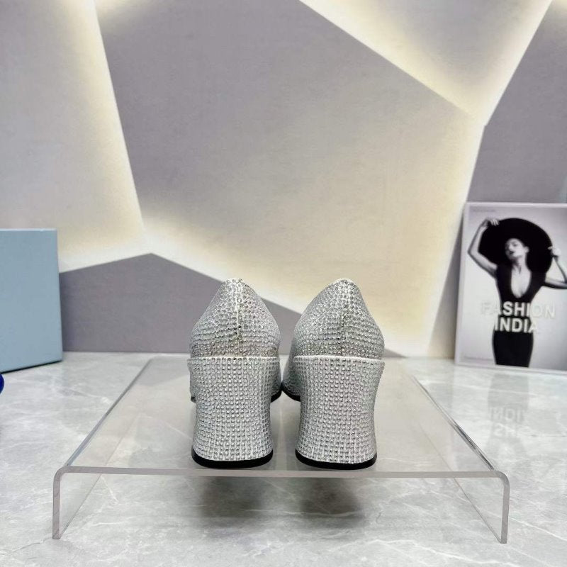 Prada Square head back empty thick single Shoes SH00107