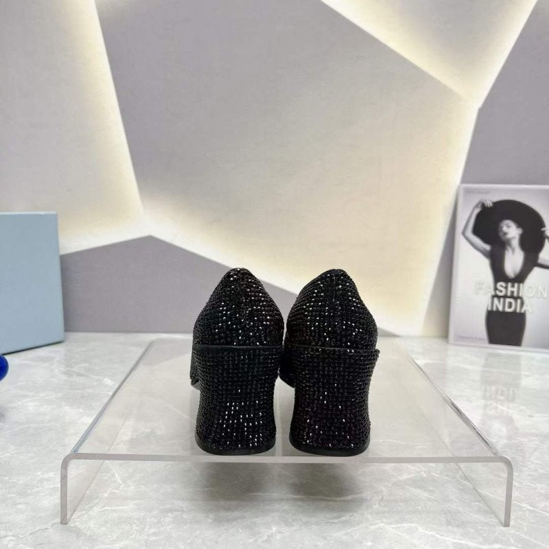 Prada Square head back empty thick single Shoes SH00108