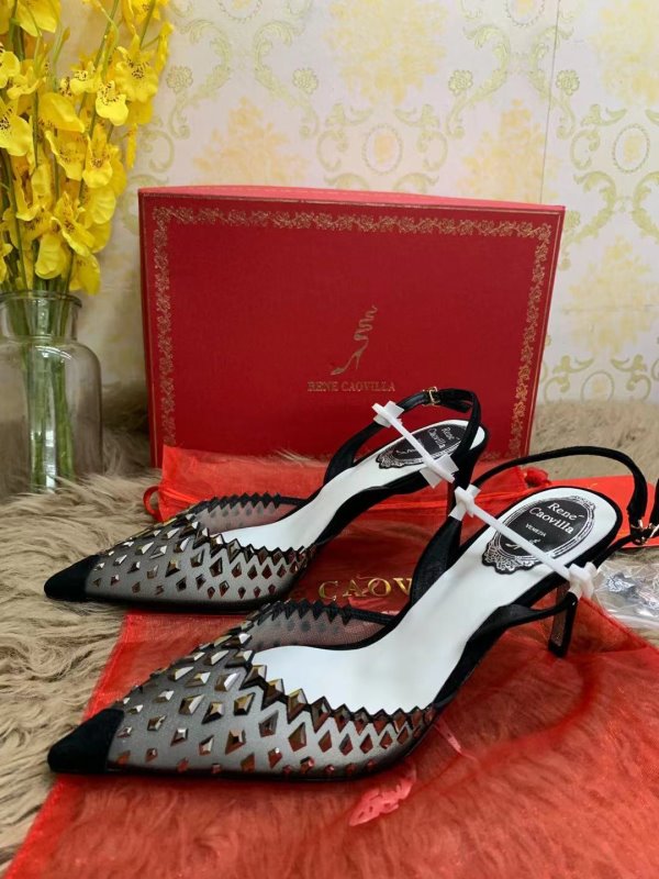 Rene Caovilla Black Heeled Sandals SHS02561