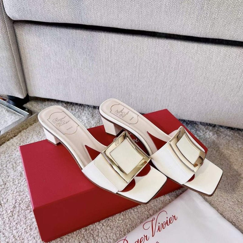 Roger Vivier Square Button Mueller Shoes SH00127