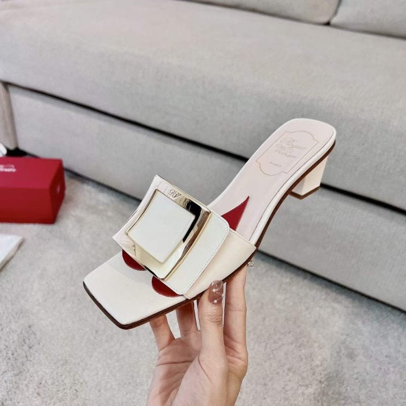 Roger Vivier Square Button Mueller Shoes SH00127