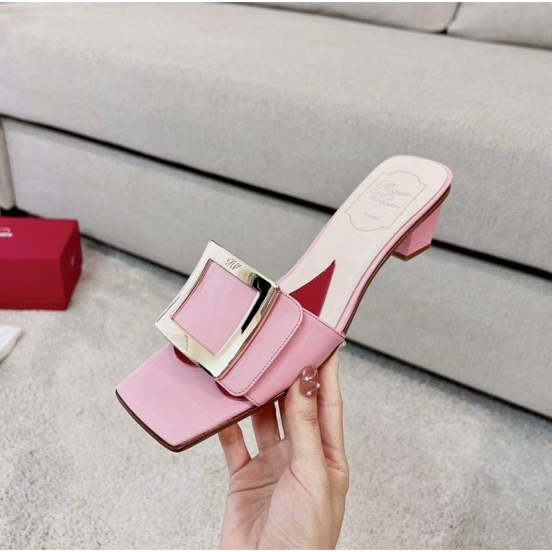 Roger Vivier Square Button Mueller Shoes SH00129