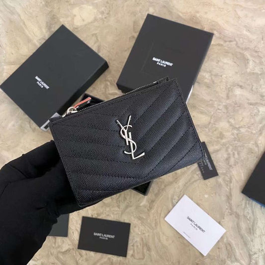 Saint Laurent Caviar Zipper Wallet WB001340