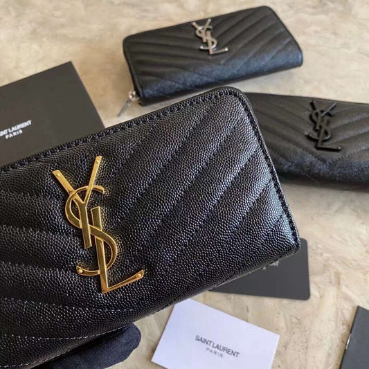 Saint Laurent Caviar Zipper Wallet WB001341