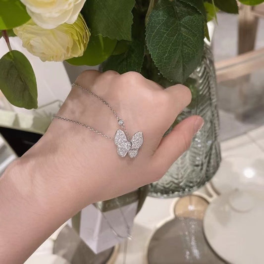 Van Cleef and Arpels Butterfly Full Diamond Necklace JWL00779