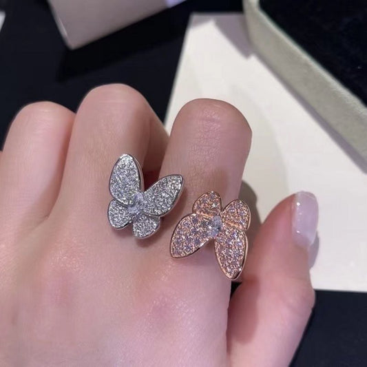 Van Cleef and Arpels Double Butterlfy Diamond Ring JWL00725