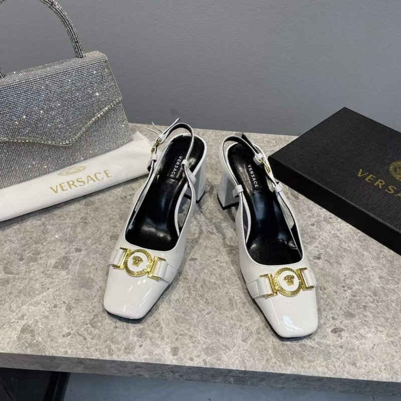 Versace Square Head Heeled Sandals SHS05144