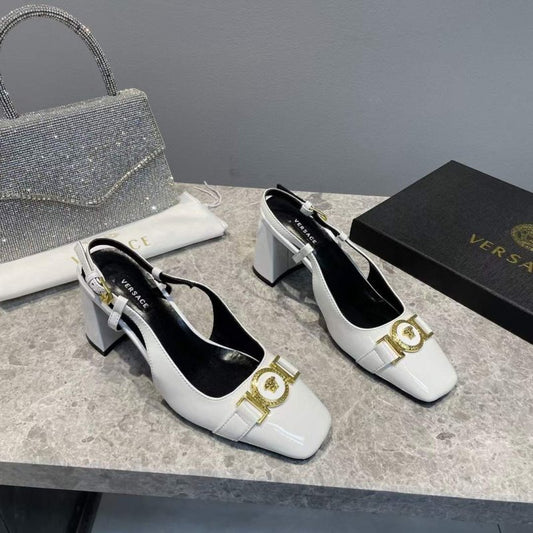 Versace Square Head Heeled Sandals SHS05144