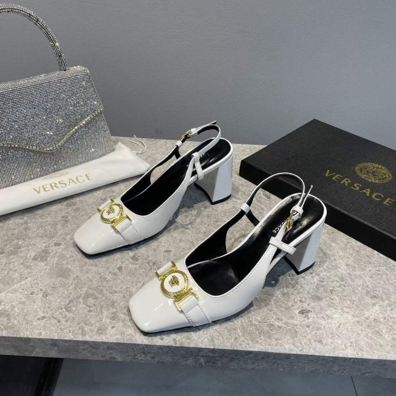 Versace Square Head Heeled Sandals SHS05144