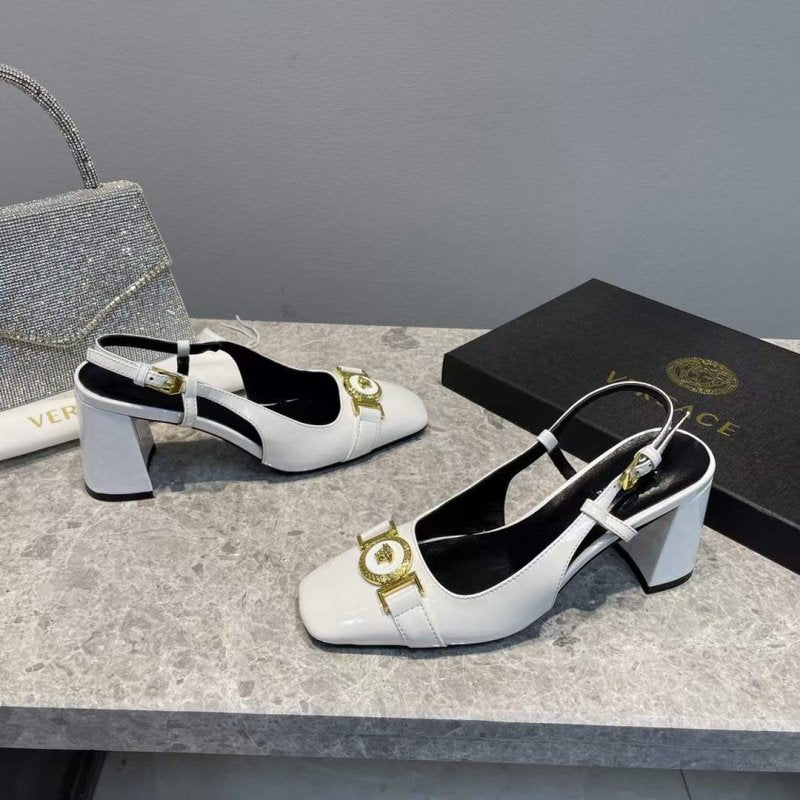 Versace Square Head Heeled Sandals SHS05144