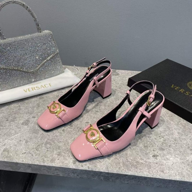 Versace Square Head Heeled Sandals SHS05145