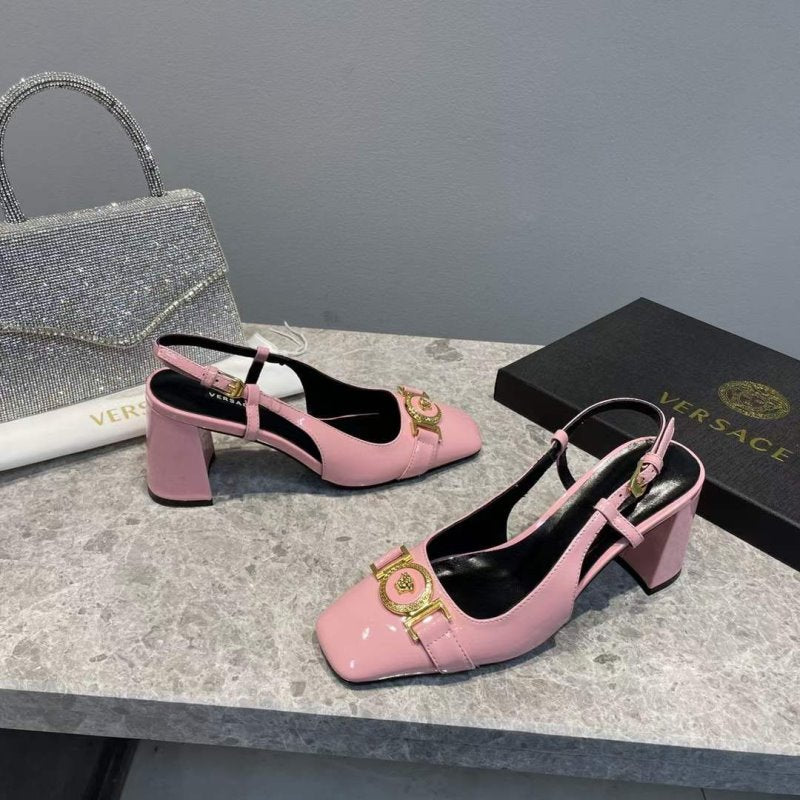 Versace Square Head Heeled Sandals SHS05145