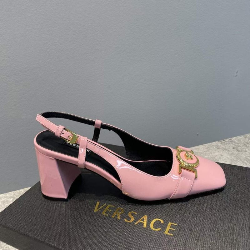 Versace Square Head Heeled Sandals SHS05145