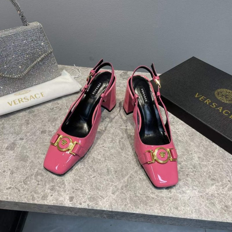 Versace Square Head Heeled Sandals SHS05146