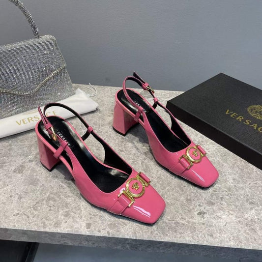 Versace Square Head Heeled Sandals SHS05146