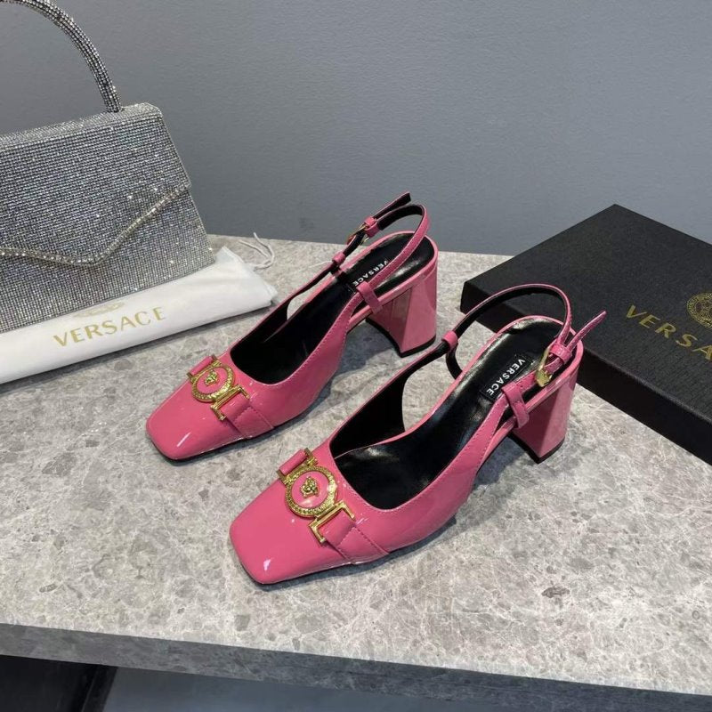 Versace Square Head Heeled Sandals SHS05146
