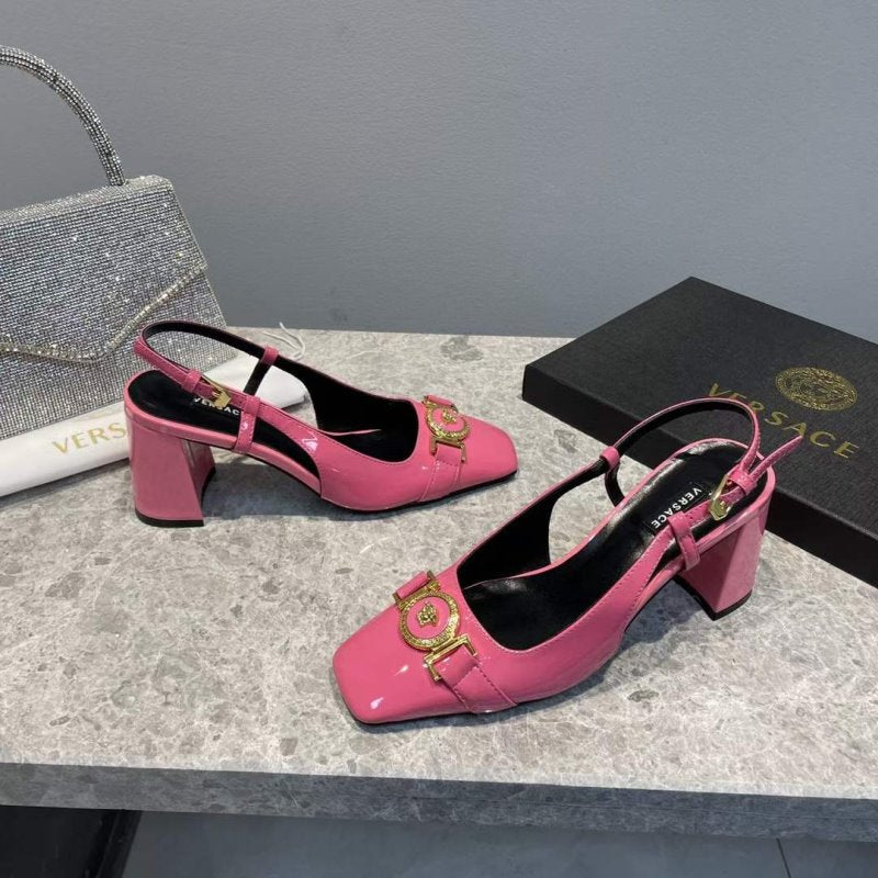 Versace Square Head Heeled Sandals SHS05146