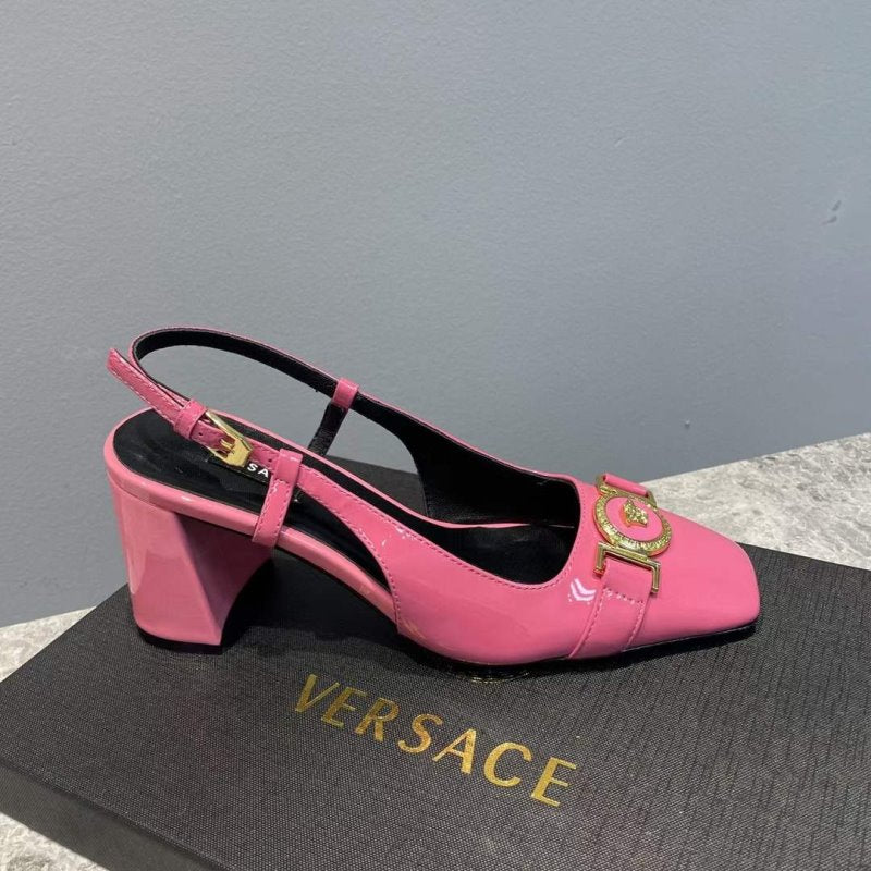 Versace Square Head Heeled Sandals SHS05146