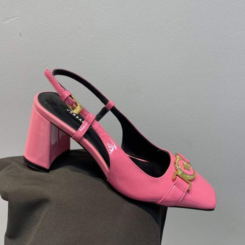 Versace Square Head Heeled Sandals SHS05146